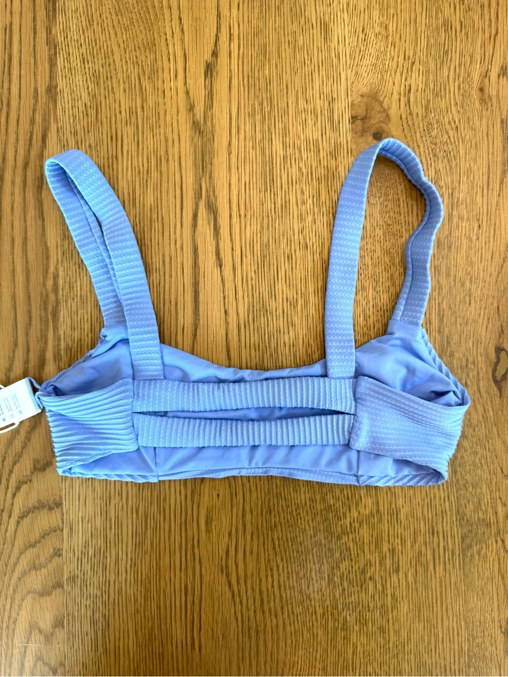 L*Space For Anthropology Jess Ribbed Bikini Top Light Blue Size XS NWT Swim